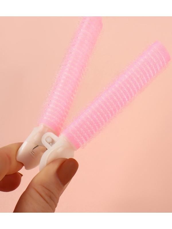 Бигуди для прикорневого объема, с зажимом, 2 × 1 см, 10,7 см, цвет розовый/бежевый