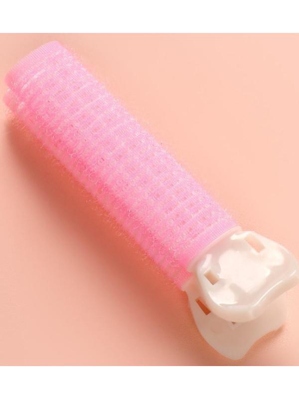 Бигуди для прикорневого объема, с зажимом, 2 × 1 см, 10,7 см, цвет розовый/бежевый