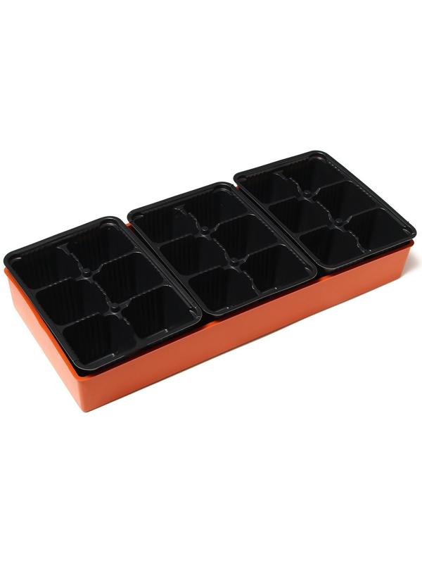 Кассета для рассады, 18 ячеек по 120 мл, поддон, терракотовый