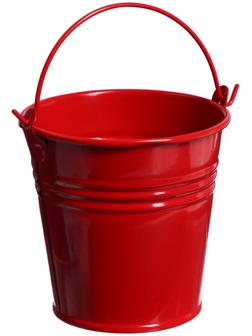 Ведерко декоративное, среднее: высота 7 см, диаметр 7 см, красное