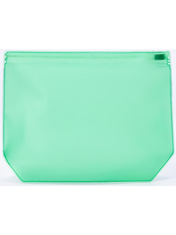 Косметичка с застежкой зип-лок, цвет зелёный/прозрачный