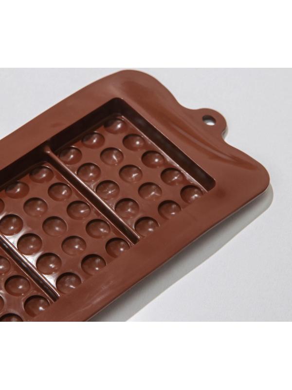 Форма силиконовая для шоколада Доляна «Мини-шоколадки», 22×11×1 см, 3 ячейки, цвет шоколадный