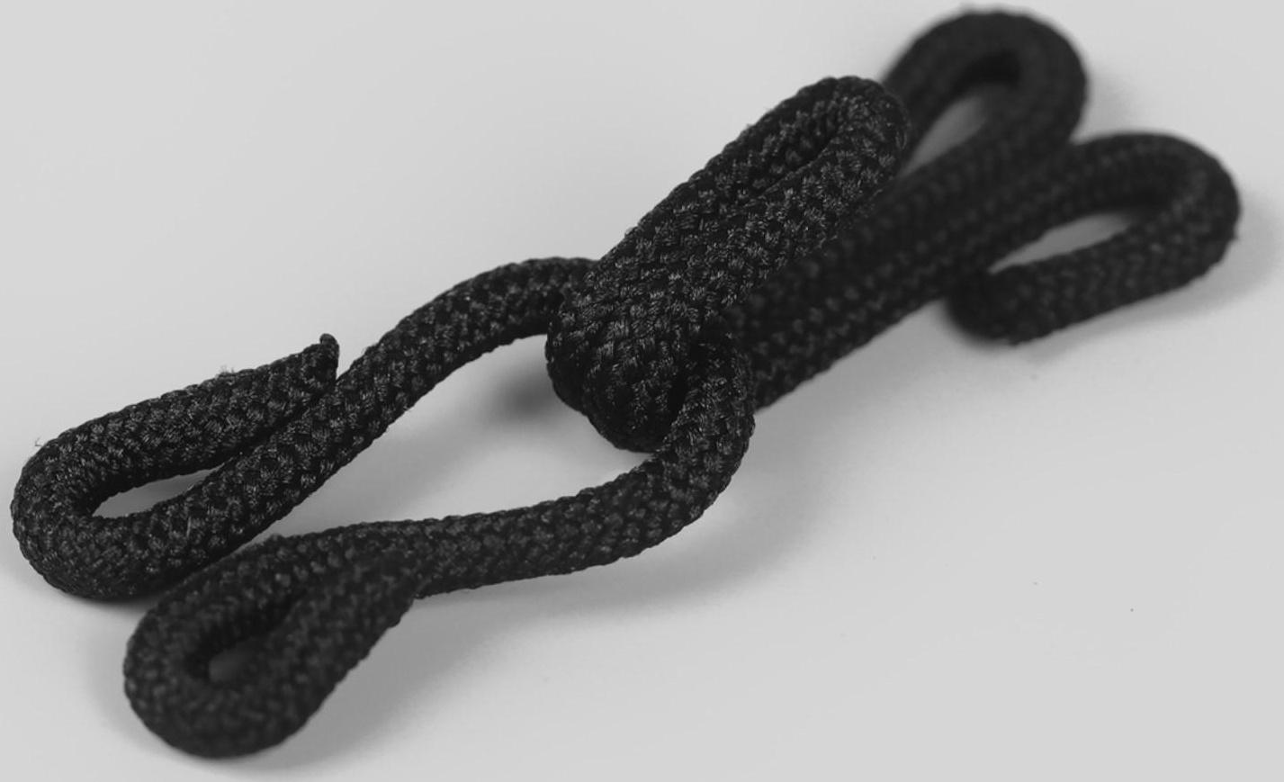 Крючок пришивной в оплётке, для верхней одежды, 35 × 12 мм, 5 шт, цвет чёрный