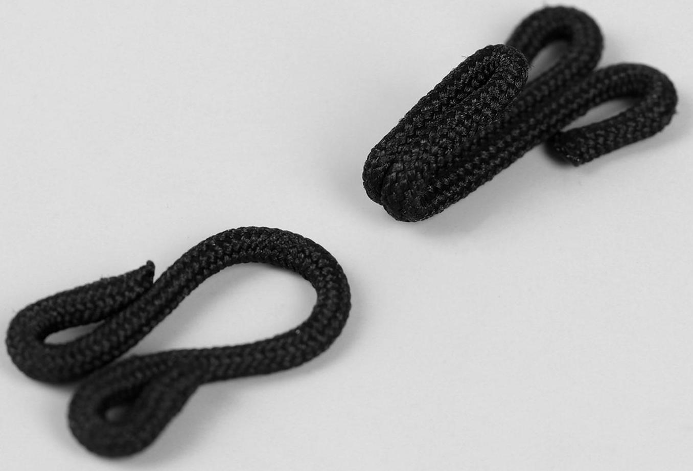 Крючок пришивной в оплётке, для верхней одежды, 35 × 12 мм, 5 шт, цвет чёрный