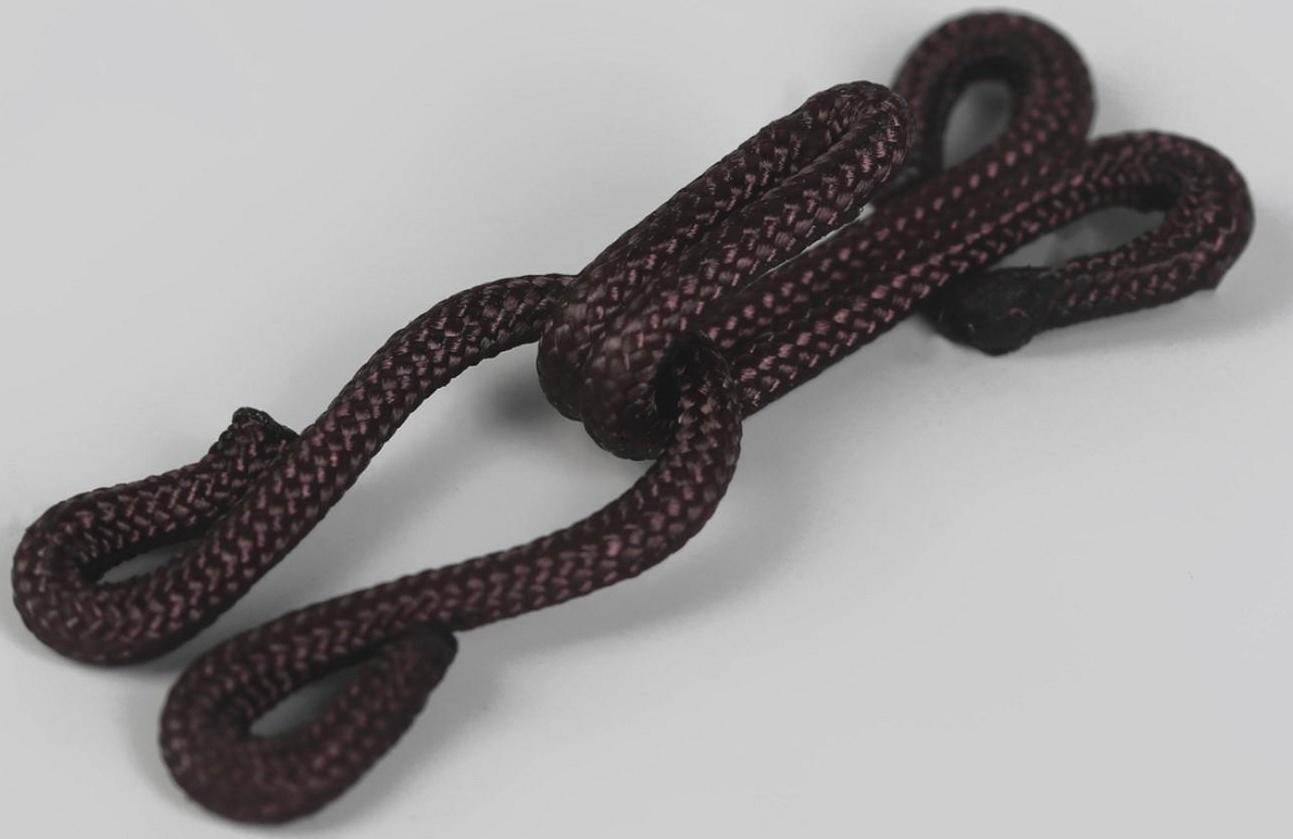 Крючок пришивной в оплётке, для верхней одежды, 35 × 12 мм, 5 шт, цвет коричневый