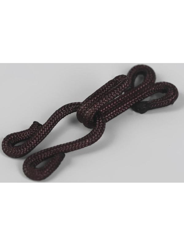 Крючок пришивной в оплётке, для верхней одежды, 35 × 12 мм, 5 шт, цвет коричневый