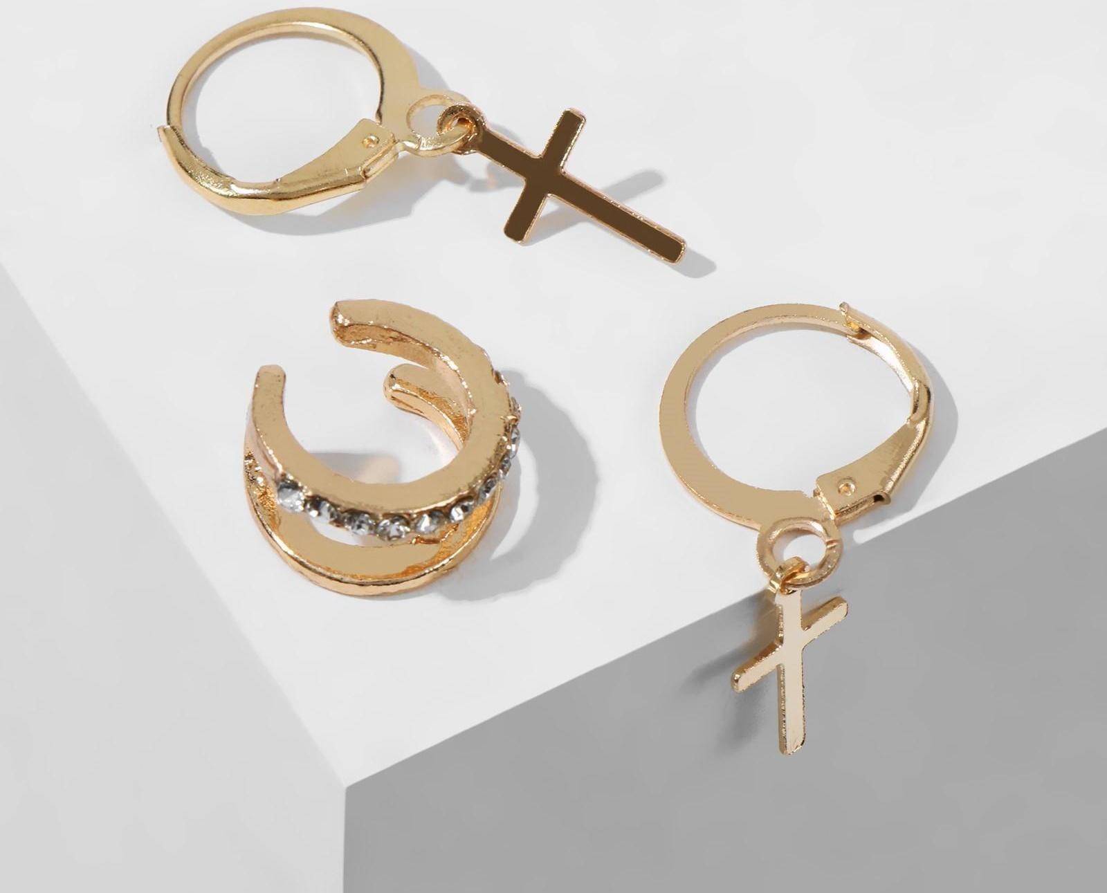 Набор серьги и кафф 