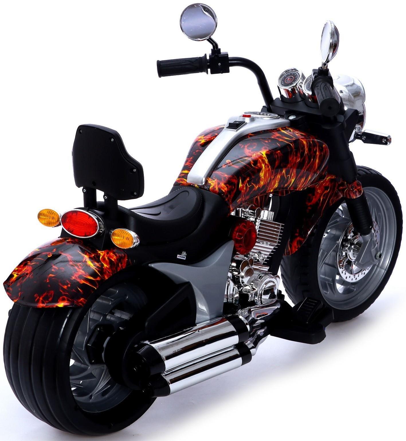 Электромотоцикл «Чоппер», 2 мотора, цвет пламя, глянец