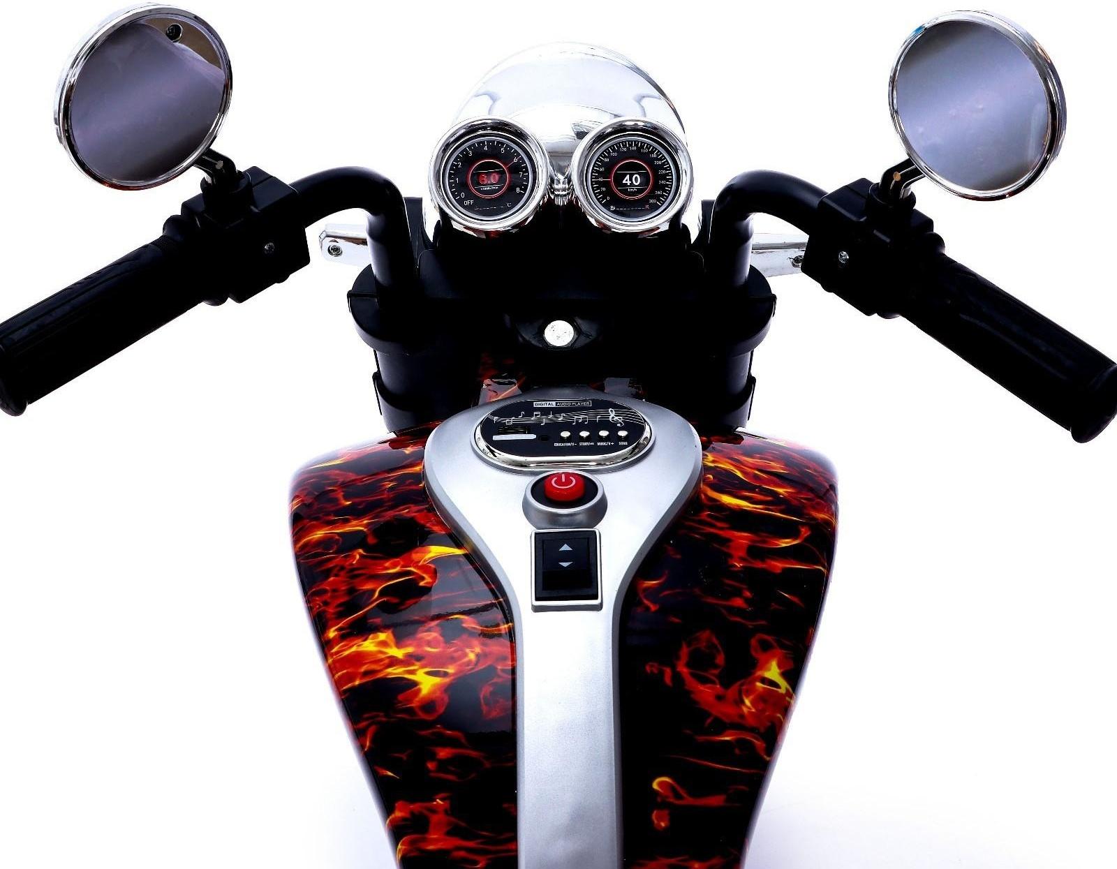 Электромотоцикл «Чоппер», 2 мотора, цвет пламя, глянец