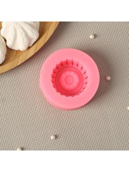 Силиконовый молд Доляна «Шина», d=6,5 см, цвет розовый