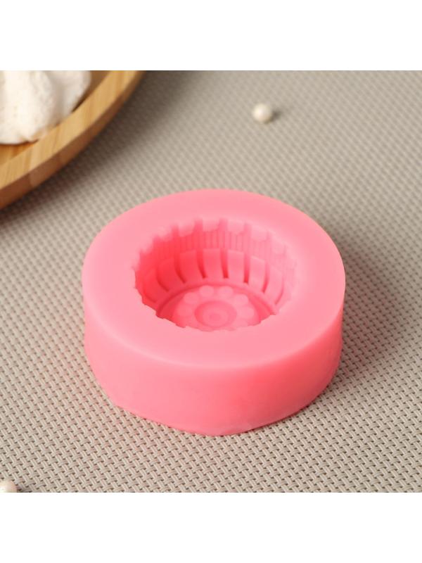 Силиконовый молд Доляна «Шина», d=6,5 см, цвет розовый