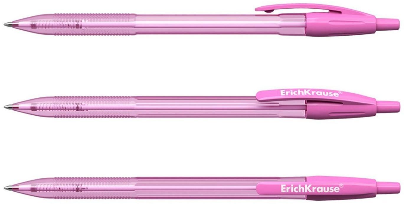 Ручка шариковая автоматическая ErichKrause R-301 Spring Matic, узел 0.7 мм, чернила синие, длина линии письма 2000 метров