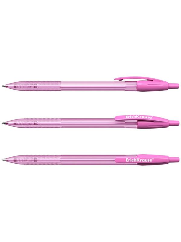 Ручка шариковая автоматическая ErichKrause R-301 Spring Matic, узел 0.7 мм, чернила синие, длина линии письма 2000 метров