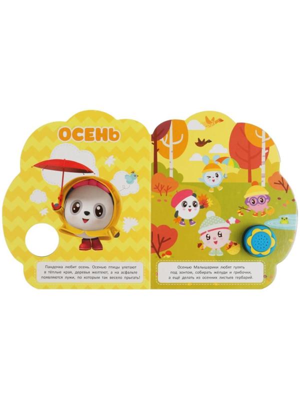 Музыкальная книга «Летом и зимой. Малышарики», 1 кнопка, 3 песни, ромашка