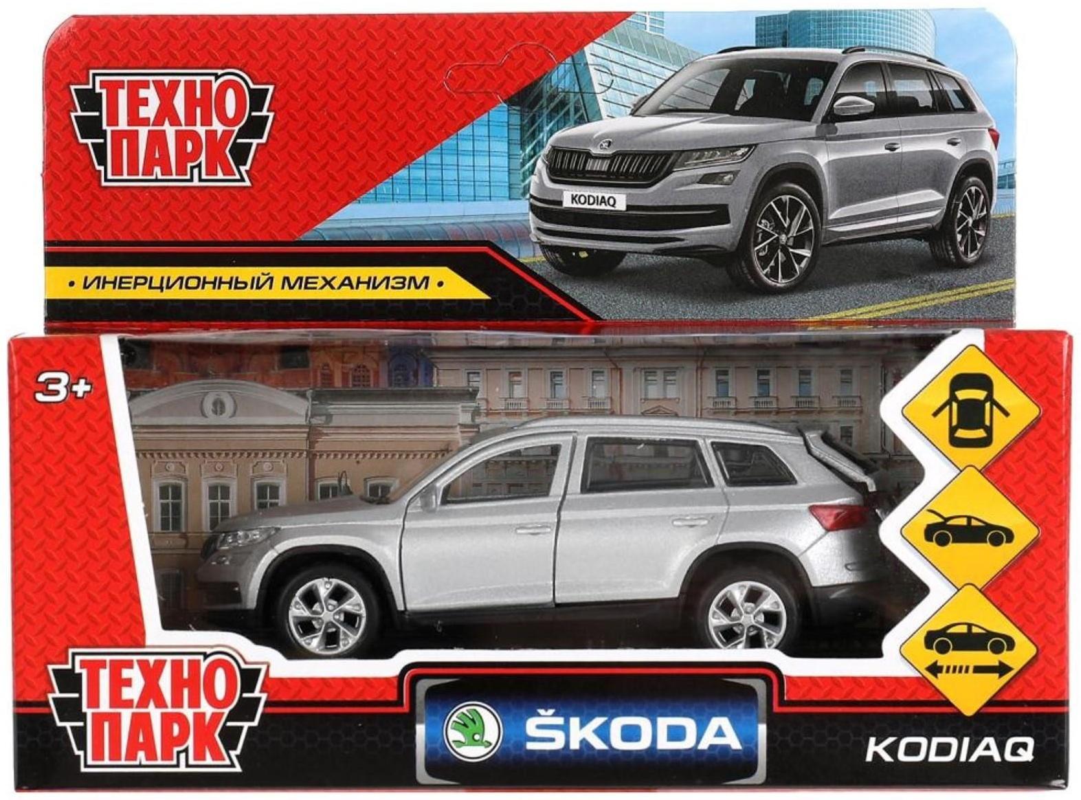 Машина металлическая Skoda Kodiaq, 12 см, двери, багаж, инерция, цвет серый матовый