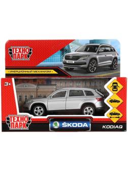 Машина металлическая Skoda Kodiaq, 12 см, двери, багаж, инерция, цвет серый матовый