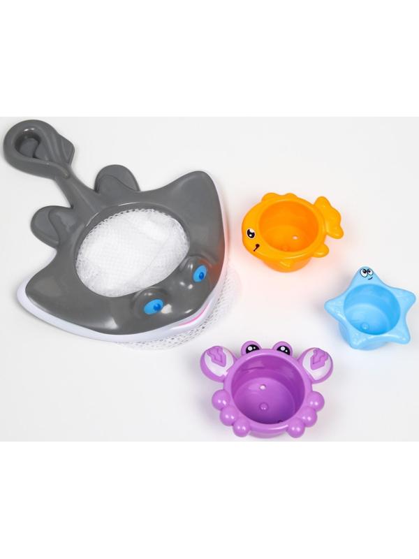 Набор игрушек для игры в ванне «Поймай рыбку - 2», сачок + 3 игрушки