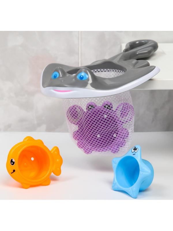 Набор игрушек для игры в ванне «Поймай рыбку - 2», сачок + 3 игрушки