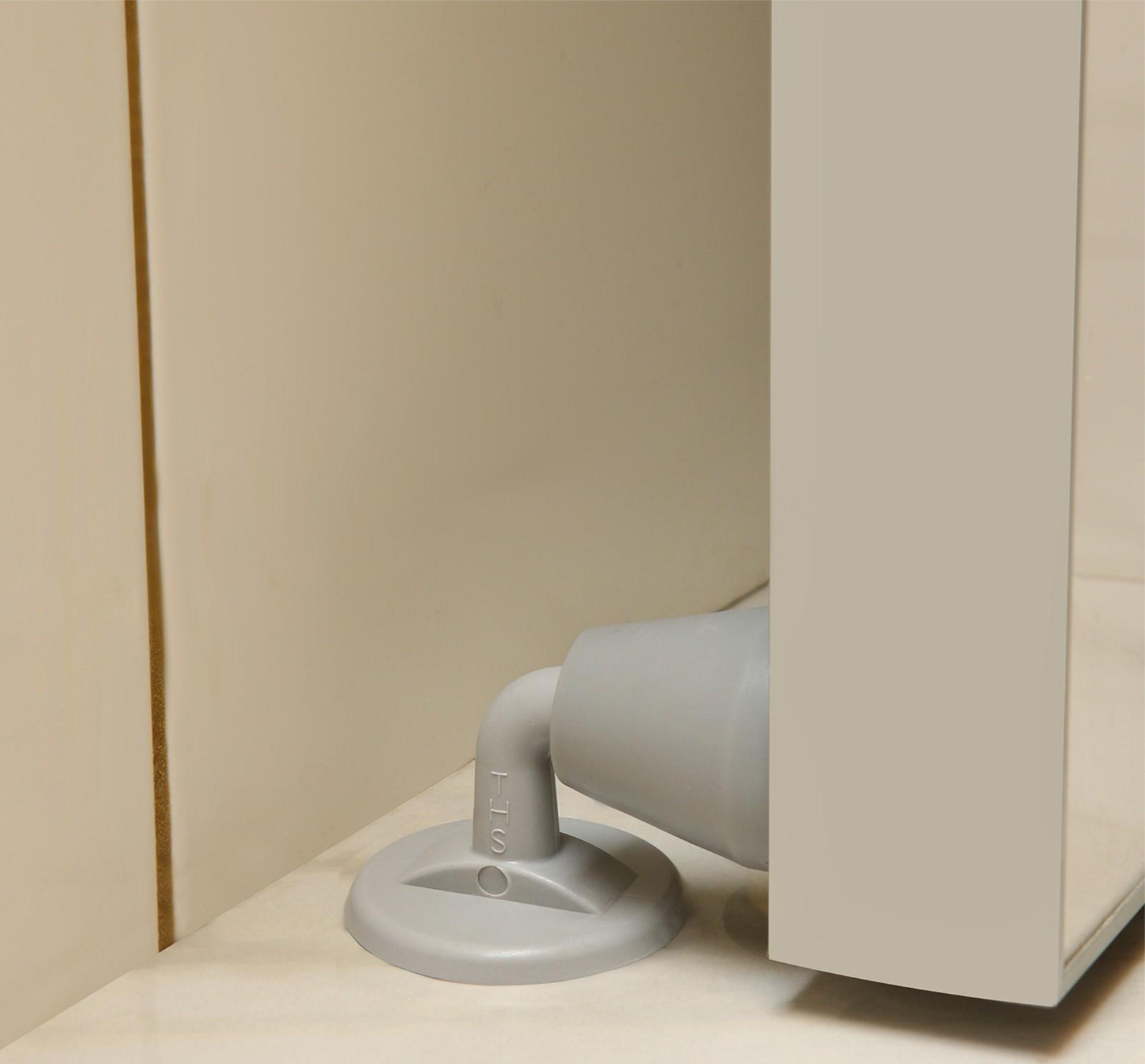 Дверной ограничитель LOCKLAND, изогнутый, цвет серый