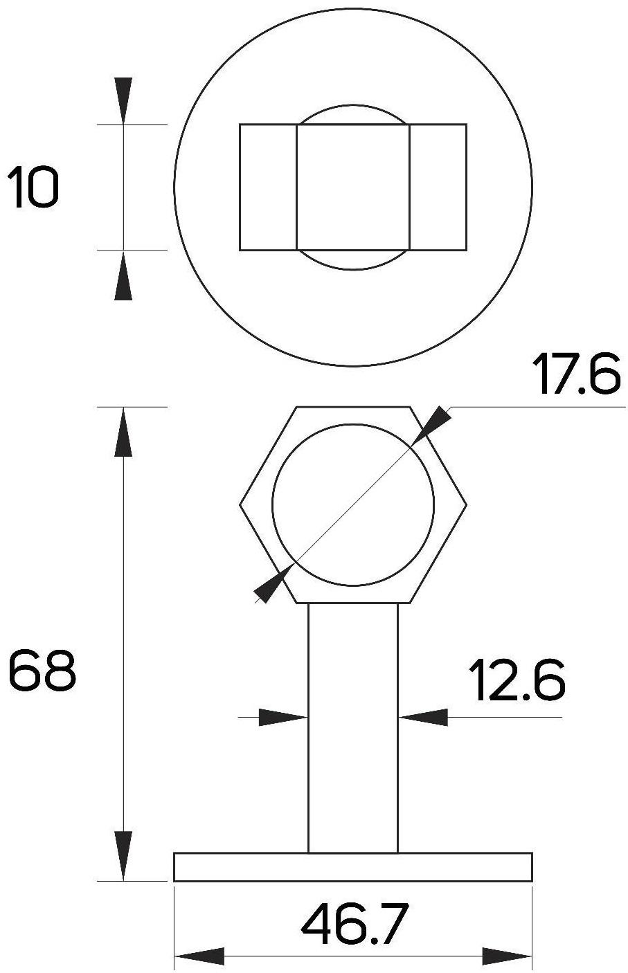 Дверной ограничитель LOCKLAND на ручку, d=18 мм, h=68 мм, цвет белый