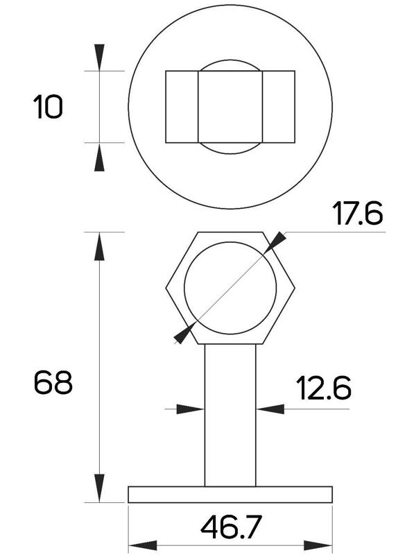 Дверной ограничитель LOCKLAND на ручку, d=18 мм, h=68 мм, цвет белый