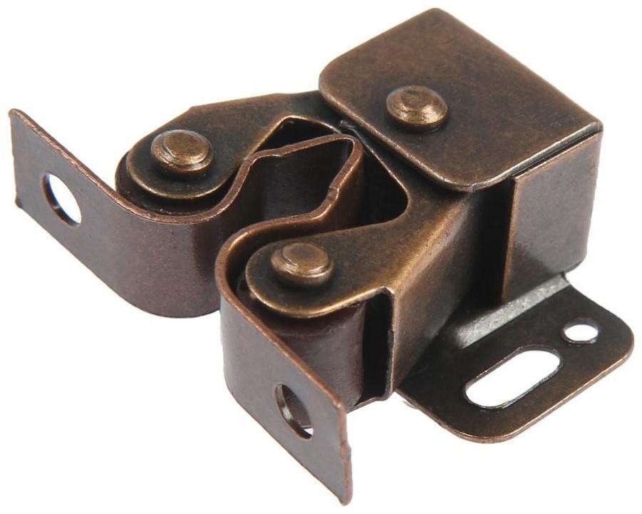 Двойная роликовая защёлка-стопор LOCKLAND, железная, цвет медь
