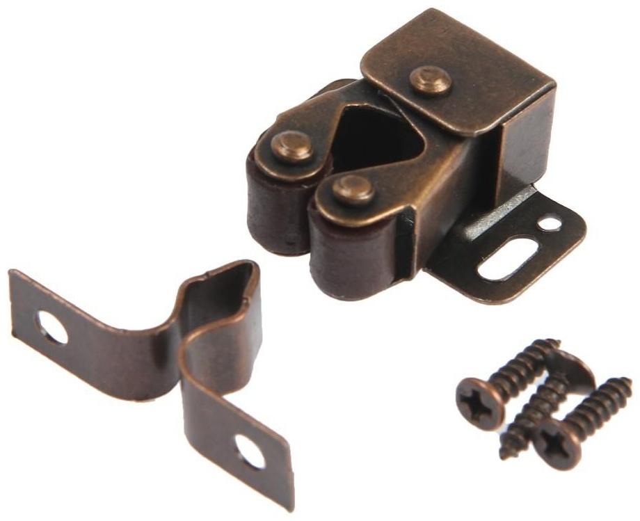 Двойная роликовая защёлка-стопор LOCKLAND, железная, цвет медь