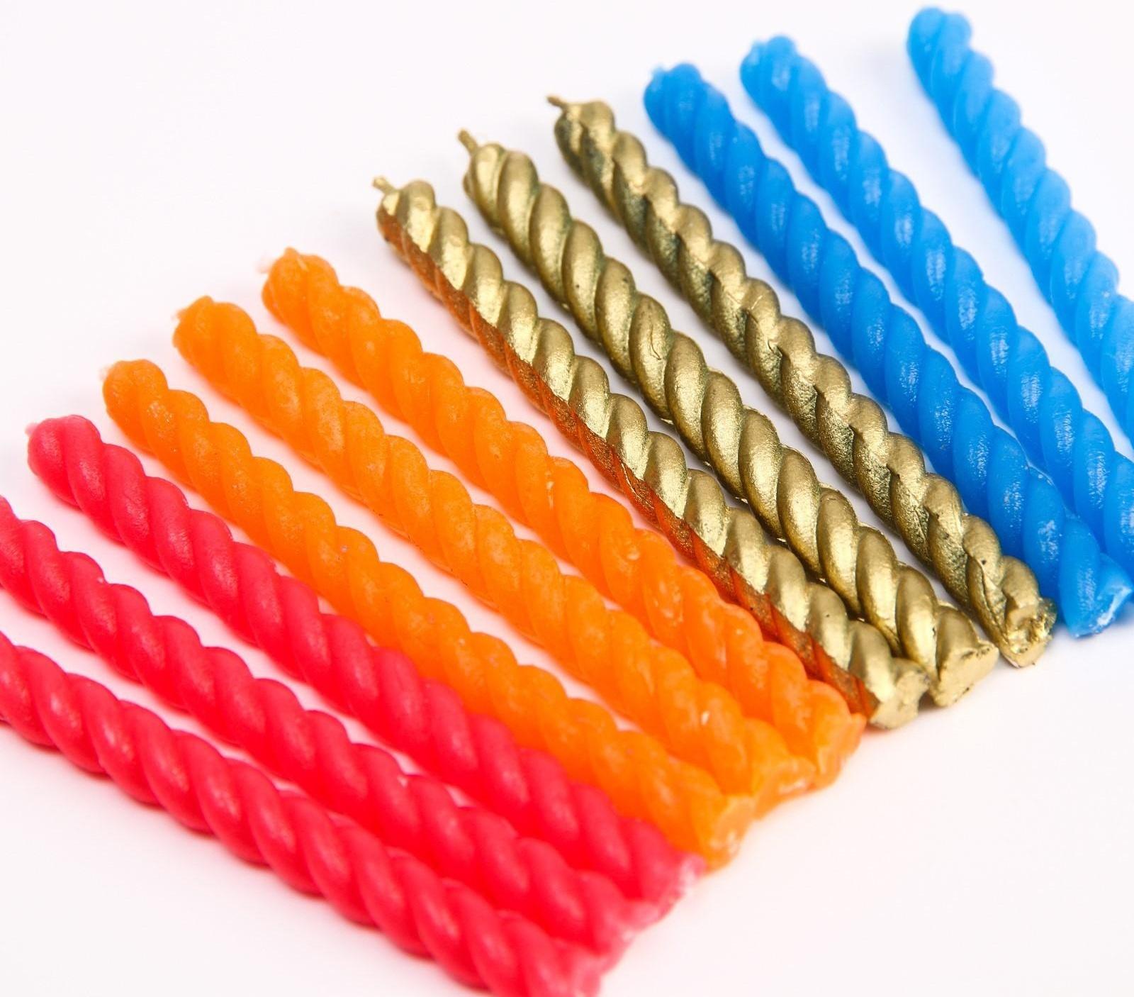 Набор витых свеч в торт 12 шт 