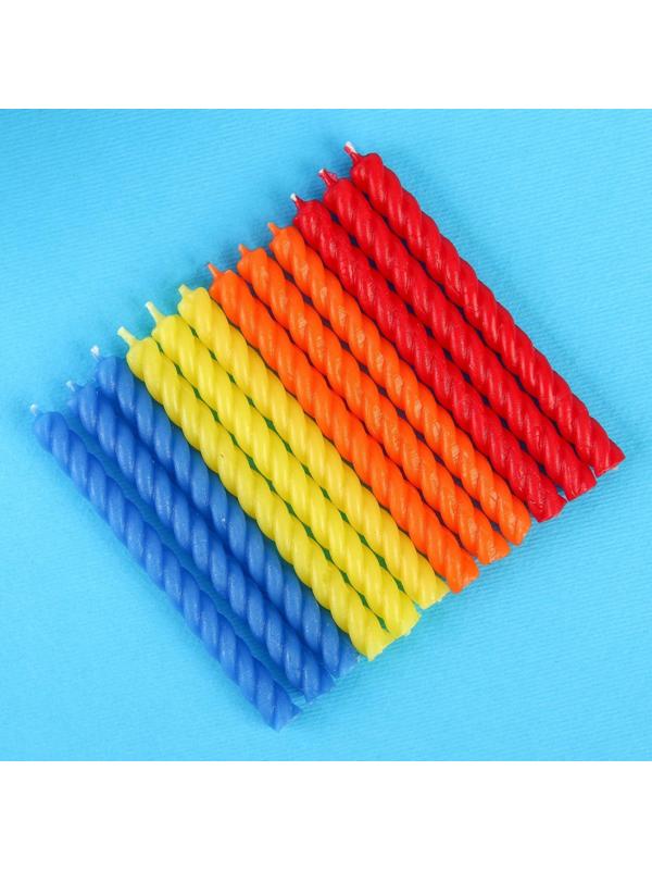 Набор витых свеч в торт 12 шт 