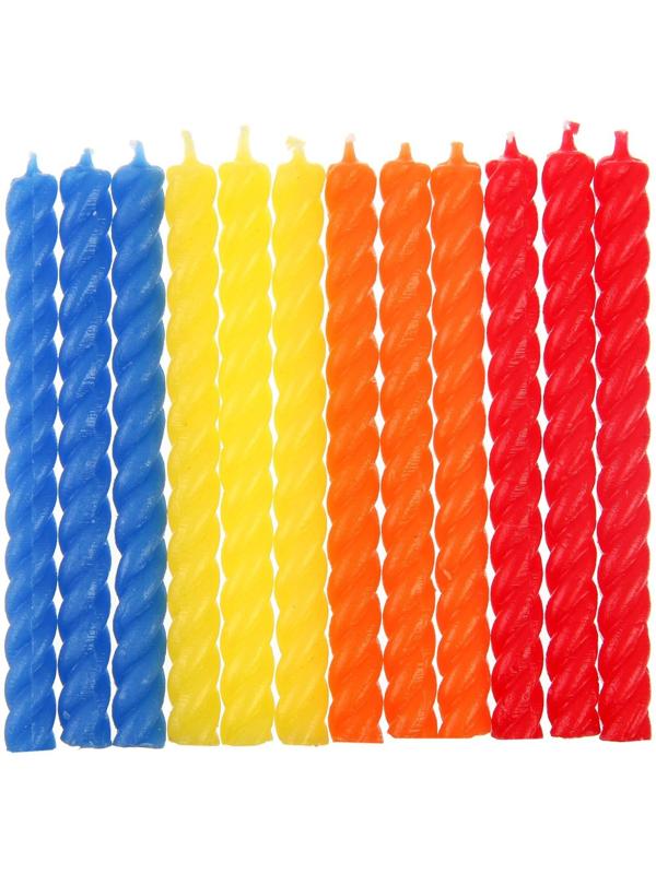 Набор витых свеч в торт 12 шт 