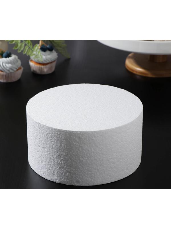 Фальшярус для торта круглый, d=20 см, h=10 см, цвет белый