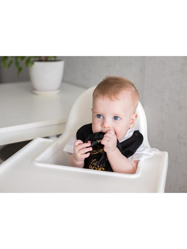 Нагрудник/слюнявчик  для кормления «Little boss» на кнопке