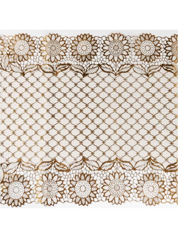 Салфетка ажурная для стола «Букет», 84×40 см, ПВХ, цвет золото