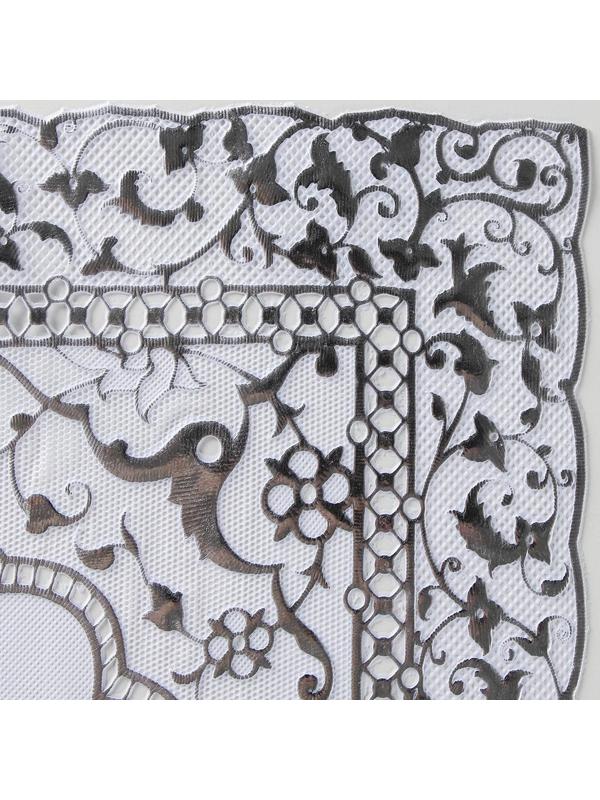 Салфетка ажурная для стола «Восток», 84×40 см, ПВХ, цвет серебряный