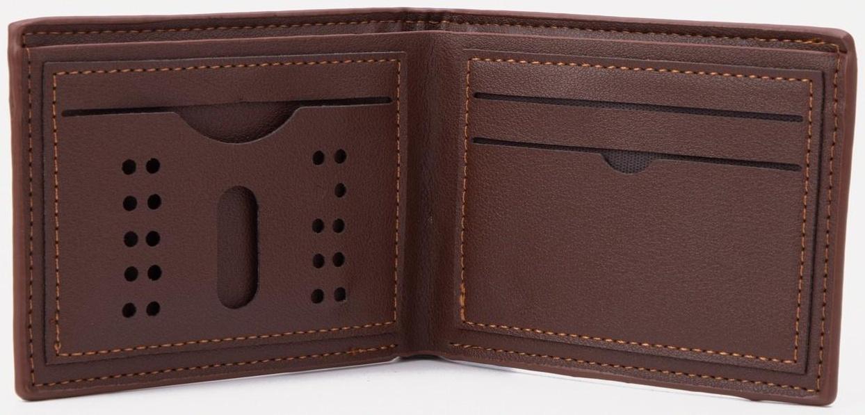 Портмоне без застёжки, для купюр, для карт, цвет коричневый