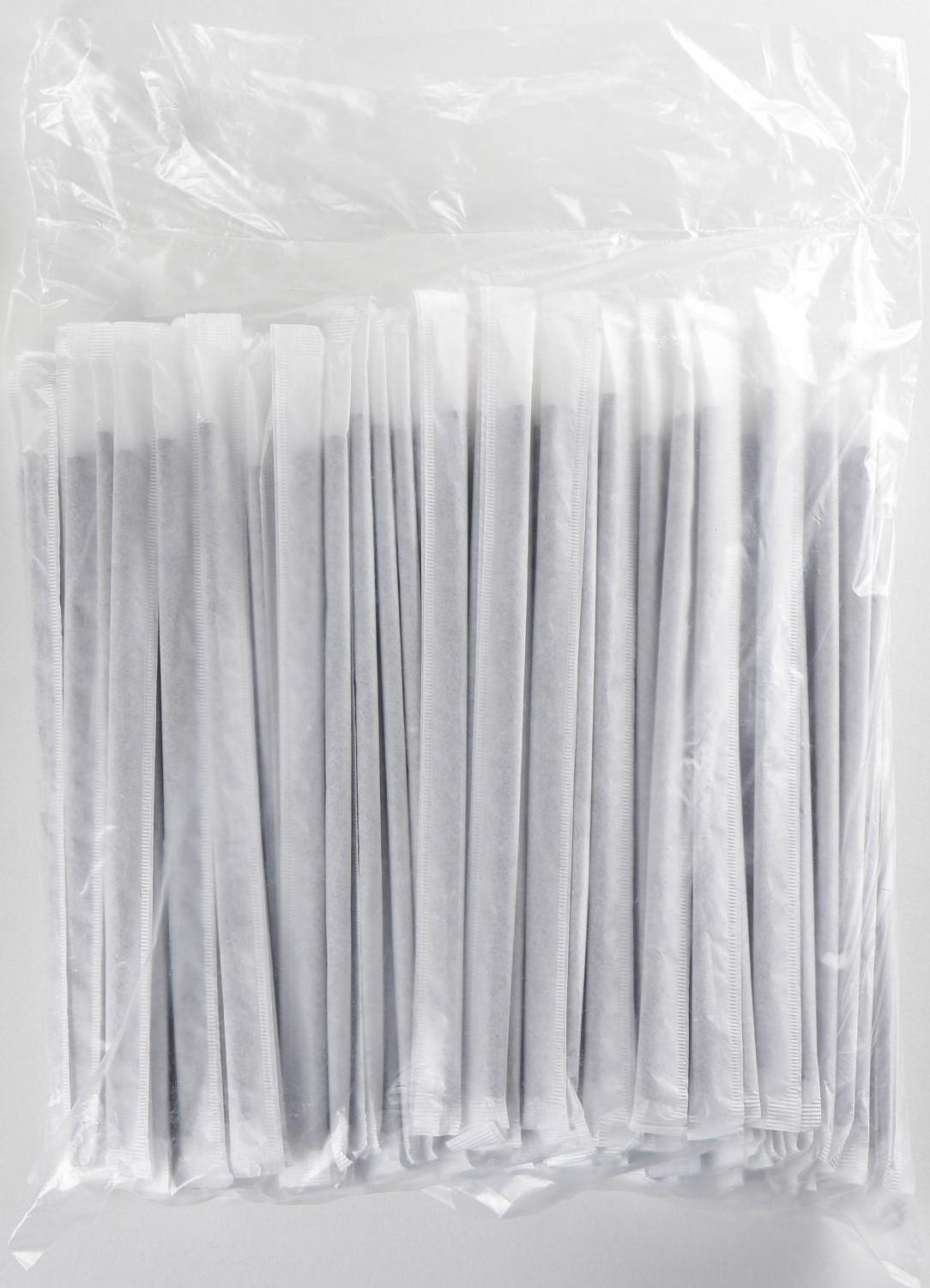 Трубочка одноразовая для коктейля, в индивидуальной упаковке, прямая, 0,5×21 см, цвет чёрный