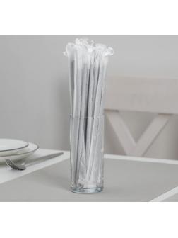 Трубочка одноразовая для коктейля, в индивидуальной упаковке, прямая, 0,5×21 см, цвет чёрный