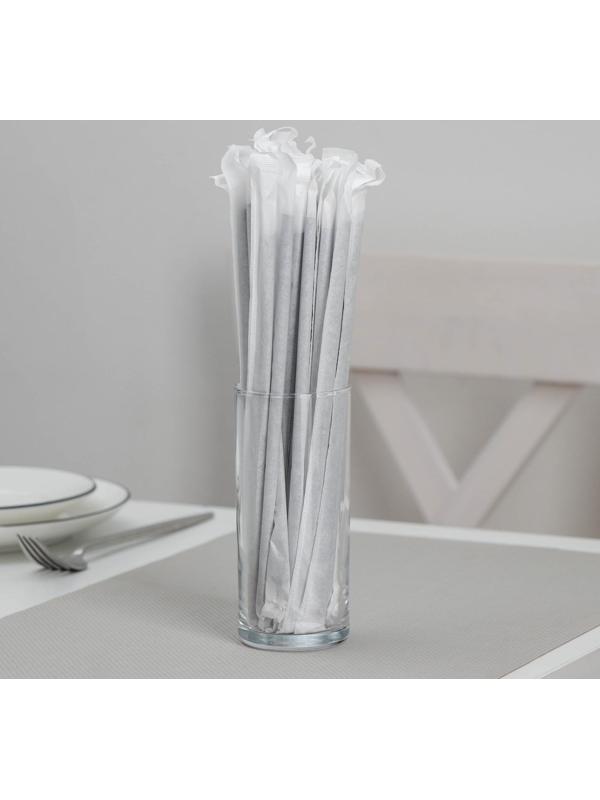 Трубочка одноразовая для коктейля, в индивидуальной упаковке, прямая, 0,5×21 см, цвет чёрный