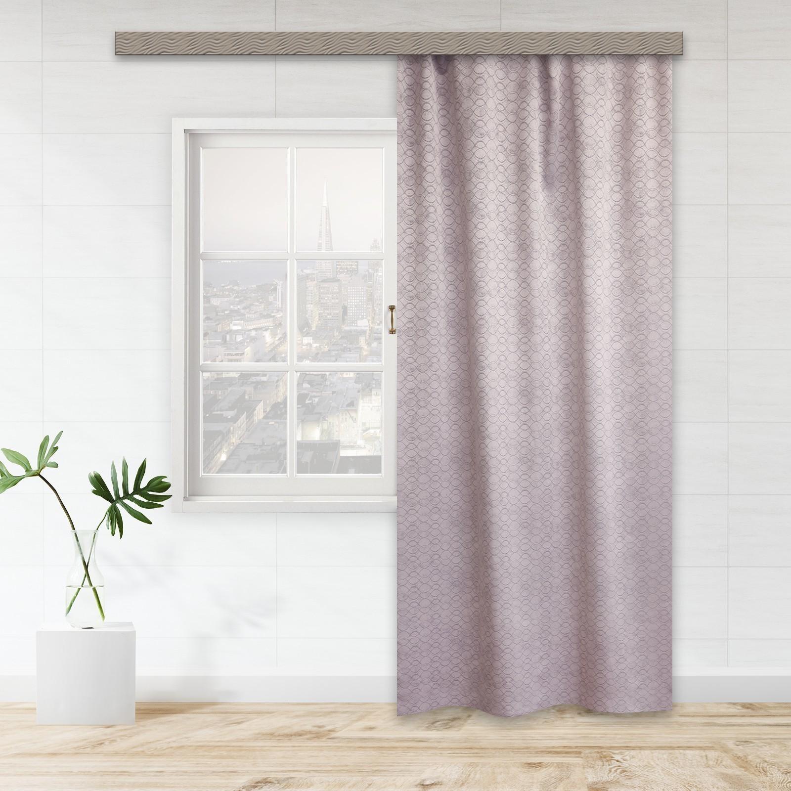 Штора портьерная жаккард Инфини 135х260см, розовый, пэ 100%