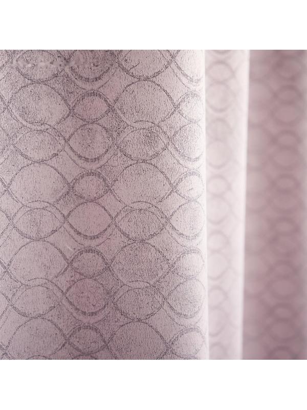 Штора портьерная жаккард Инфини 135х260см, розовый, пэ 100%