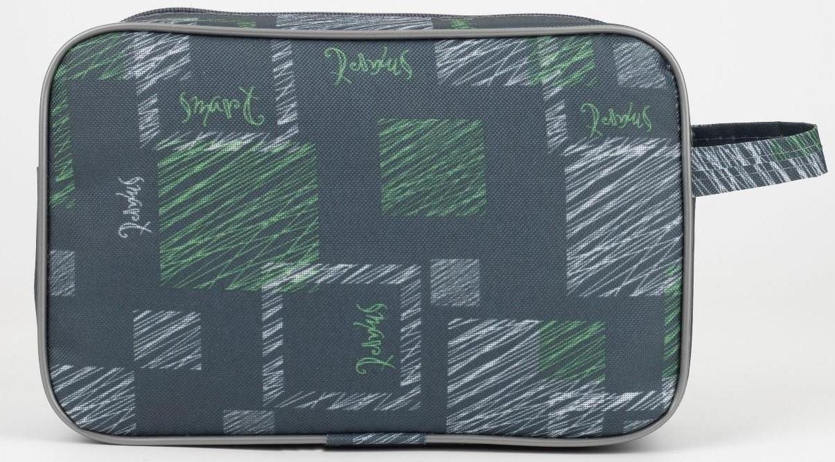 Косметичка на молнии, с подкладом, наружный карман, цвет серый