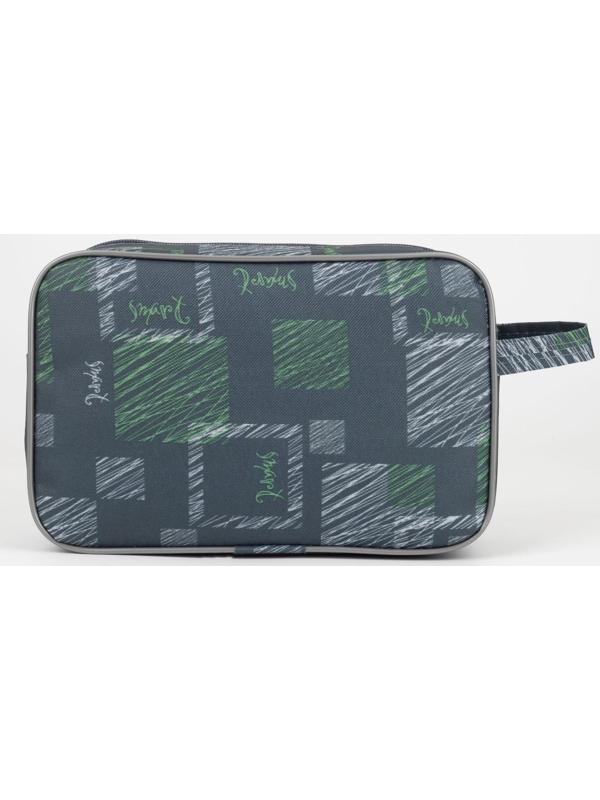 Косметичка на молнии, с подкладом, наружный карман, цвет серый