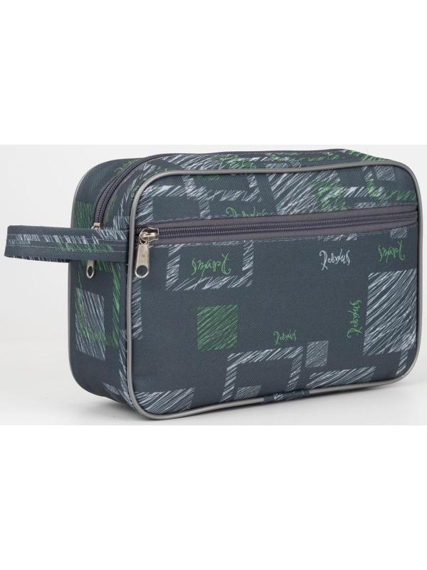 Косметичка на молнии, с подкладом, наружный карман, цвет серый