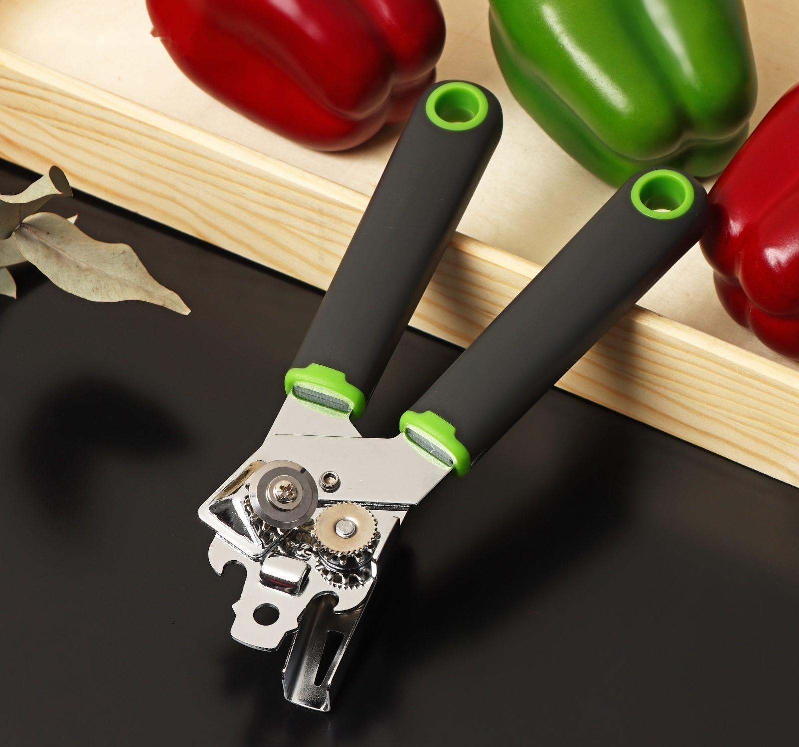 Нож консервный Доляна Lime, 20×5 см, цвет чёрно-зелёный