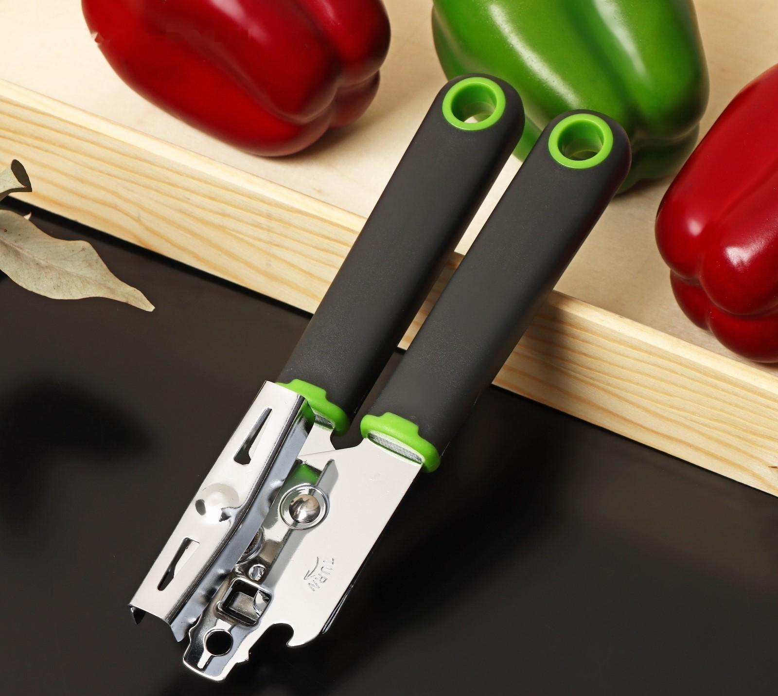 Нож консервный Доляна Lime, 20×5 см, цвет чёрно-зелёный