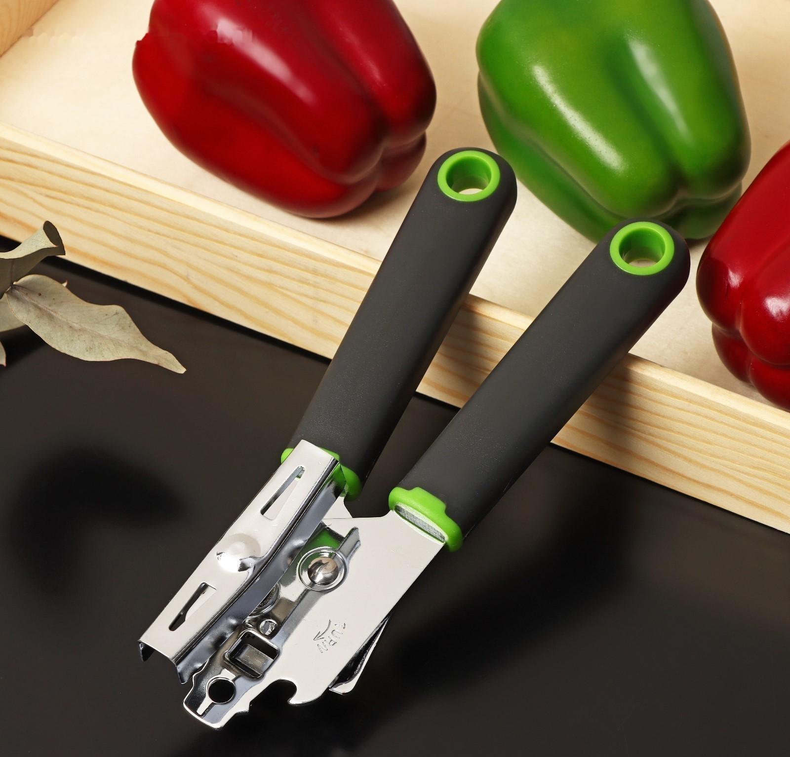 Нож консервный Доляна Lime, 20×5 см, цвет чёрно-зелёный