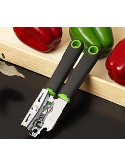 Нож консервный Доляна Lime, 20×5 см, цвет чёрно-зелёный