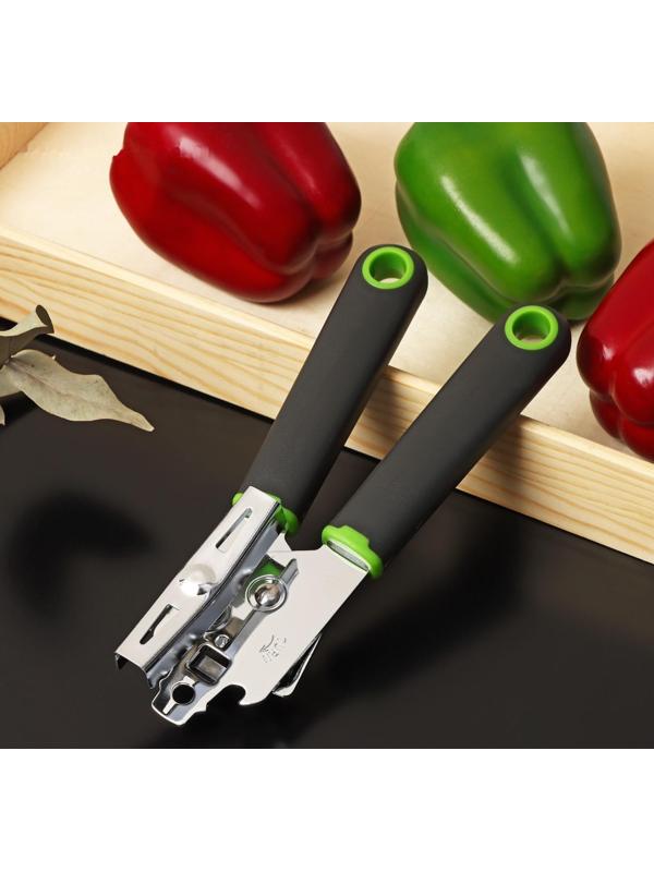 Нож консервный Доляна Lime, 20×5 см, цвет чёрно-зелёный