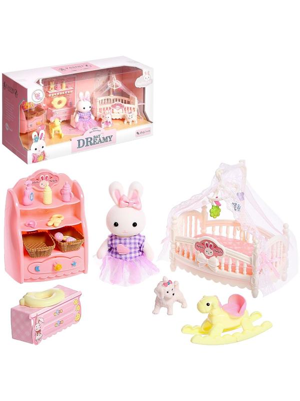 Игровой набор «Зайчик: детская комната» с набором мебели, питомцем и аксессуарами