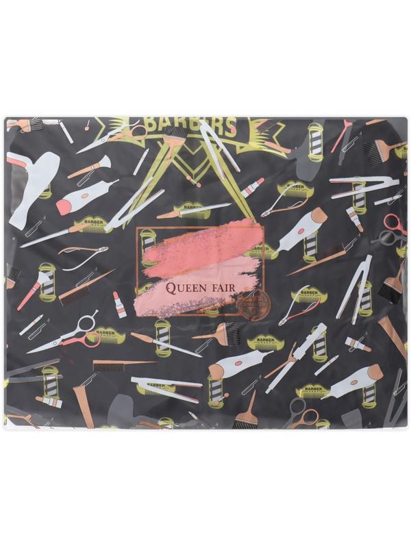 Пеньюар парикмахерский, с крючком, цвет чёрный/жёлтый